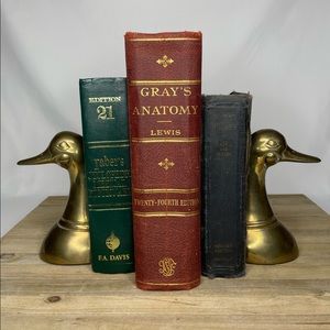 ~ Vintage 6” Tall Brass Duck Bookends ~